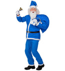 Blue Santa Claus  Jacket, Pants, Belt, Hat, Beard With Moustache 