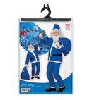 Blue Santa Claus  Jacket, Pants, Belt, Hat, Beard With Moustache 
