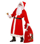 Super Deluxe Old Time Santa Claus  Hooded Robe, Belt, Boot Covers With Buckles, Wig, Beard With Moustache, Eyebrows 