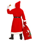 Super Deluxe Old Time Santa Claus  Hooded Robe, Belt, Boot Covers With Buckles, Wig, Beard With Moustache, Eyebrows 