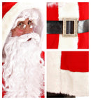 Super Deluxe Old Time Santa Claus  Hooded Robe, Belt, Boot Covers With Buckles, Wig, Beard With Moustache, Eyebrows 