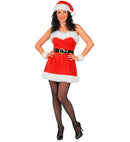 Miss Santa Velvet  Dress, Belt, Hat, Plush Cuffs 