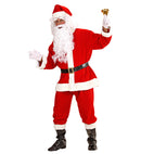 Super Deluxe Santa Claus  Jacket, Pants, Belt, Hat, Boot Covers, Wig, Beard With Moustache, Eyebrows 
