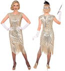 Roaring 20S Gatsby Flapper  Dress  - Cream