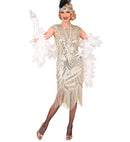 Roaring 20S Gatsby Flapper  Dress  - Cream