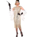 Roaring 20S Gatsby Flapper  Dress  - Cream