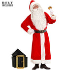 Super Deluxe Santa Claus Velvet  Hooded Coat With Plush Trim, Belt With Buckle 