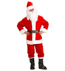Professional Santa Claus  Jacket, Pants, Belt, Boot Covers & Hat With Plush Trim  In Window Box