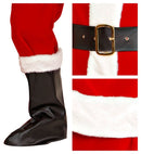 Professional Santa Claus  Jacket, Pants, Belt, Boot Covers & Hat With Plush Trim  In Window Box