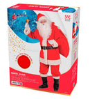 Professional Santa Claus  Jacket, Pants, Belt, Boot Covers & Hat With Plush Trim  In Window Box