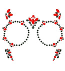 Face Jewels Dia De Los Muertos Red & Black
