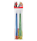 Set Of 2 Sounding Metallic Trumpets Abt. 35 Cm - Colors Ass.