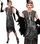 Roaring 20S Gatsby Flapper  Dress  - Silver