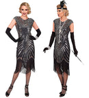 Roaring 20S Gatsby Flapper  Dress  - Silver