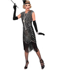 Roaring 20S Gatsby Flapper  Dress  - Silver