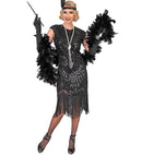Roaring 20S Gatsby Flapper  Dress  - Black