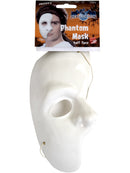 Phantom Of The Opera Mask White 1/2 Mask Adult Costume Accessory 2