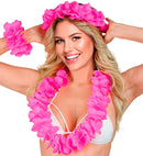 Pink Hawaiian Set  Lei, Crown, Bracelet 