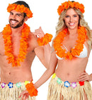 Orange Hawaiian Set  Lei, Crown, Bracelet 