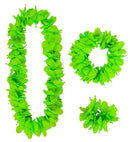 Green Hawaiian Set  Lei, Crown, Bracelet 