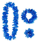 Blue Hawaiian Set  Lei, Crown, Bracelet 