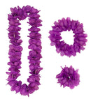 Purple Hawaiian Set  Lei, Crown, Bracelet 