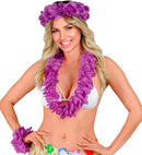 Purple Hawaiian Set  Lei, Crown, Bracelet 