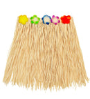 Straw Hula Miniskirt With Flower Belt 40 Cm - Adjustable Size