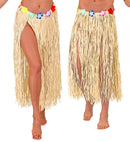 Straw Hula Skirt With Flower Belt 80 Cm - Adjustable Size