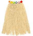 Straw Hula Skirt With Flower Belt 80 Cm - Adjustable Size
