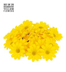 Set Of 20 Decorative Yellow Flowers