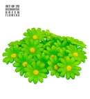 Set Of 20 Decorative Green Flowers