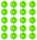 Set Of 20 Decorative Green Flowers