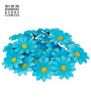 Set Of 20 Decorative Azure Flowers
