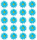 Set Of 20 Decorative Azure Flowers