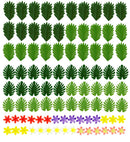 Hawaiian Table Decoration Set  60 Leaves Ass. In 2 Styles & Colors + 30 Flowers Ass. In 5 Colors 