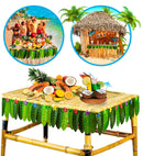 Tropical Table Skirt With Banana Leaves 2,75 M