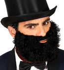 Black Curly Beard With Moustache