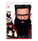 Black Curly Beard With Moustache