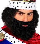Black Curly Beard With Moustache