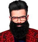 Black Curly Beard With Moustache