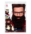 Brown Curly Beard With Moustache
