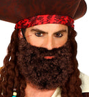 Brown Curly Beard With Moustache