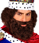 Brown Curly Beard With Moustache