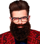 Brown Curly Beard With Moustache