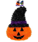 Tinsel Pumpkin With Hat 39X29 Cm