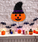 Tinsel Pumpkin With Hat 39X29 Cm