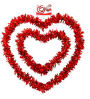 Set Of 2 Tinsel Hearts 28 & 45 Cm