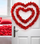 Set Of 2 Tinsel Hearts 28 & 45 Cm