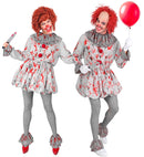 Vintage Horror Clown  Dress, Ruff, Shoe Covers 